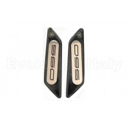 Adesivo Resinato per Copriforo Specchietti YAMAHA TMAX 560 2022-2023 silver-nero