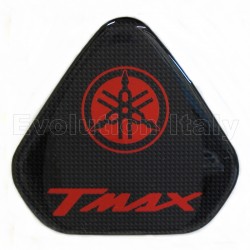Adesivo Protezione Resinato per Piastra Sterzo YAMAHA TMAX 500 2001-2007 rosso-carbonio