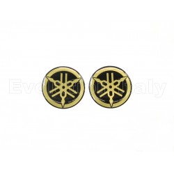 Coppia Adesivi Resinati DIAPASON YAMAHA diametro 3.5 cm oro-nero