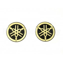 Coppia Adesivi Resinati DIAPASON YAMAHA diametro 4.5 cm oro-nero
