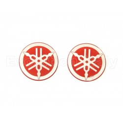 Coppia Adesivi Resinati DIAPASON YAMAHA diametro 4.5 cm silver-rosso