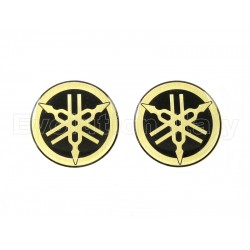 Coppia Adesivi Resinati DIAPASON YAMAHA diametro 5 cm oro-nero