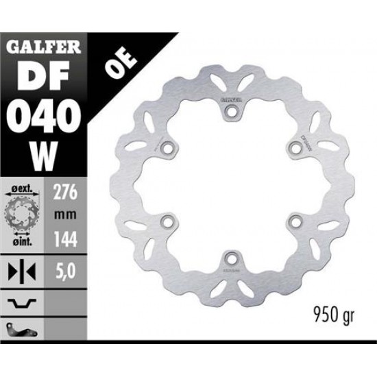 Disco Freno GALFER DF040W misure (A 276 - B 144 - C 5 - D 6 - E 10.5 - F 166 - G 0)