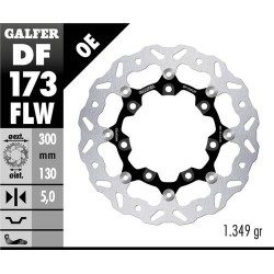 Disco Freno GALFER DF173FLW misure (A 300 - B 130 - C 5 - D 7 - E 10.4 - F 150 - G 0)