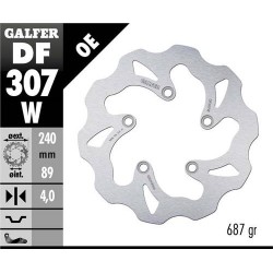 Disco Freno GALFER DF307W misure (A 240 - B 89 - C 4 - D 5 - E 10.5 - F 110 - G 0)