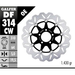 Disco Freno GALFER DF314CW misure (A 310 - B 64 - C 5 - D 5 - E 10.5 - F 86 - G 19.5)
