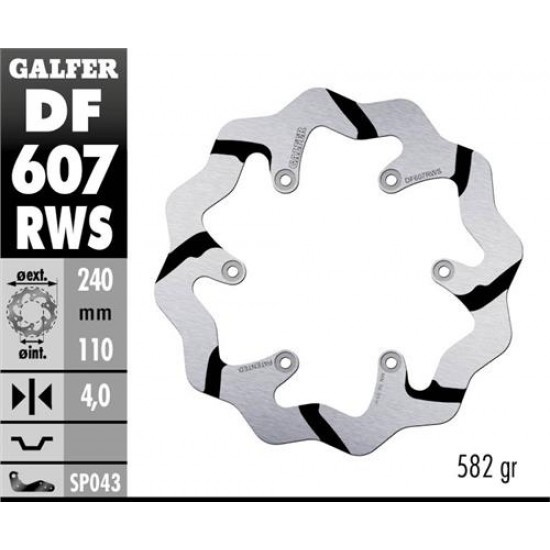 Disco Freno Posteriore GALFER DF607RWS per KTM MX 250