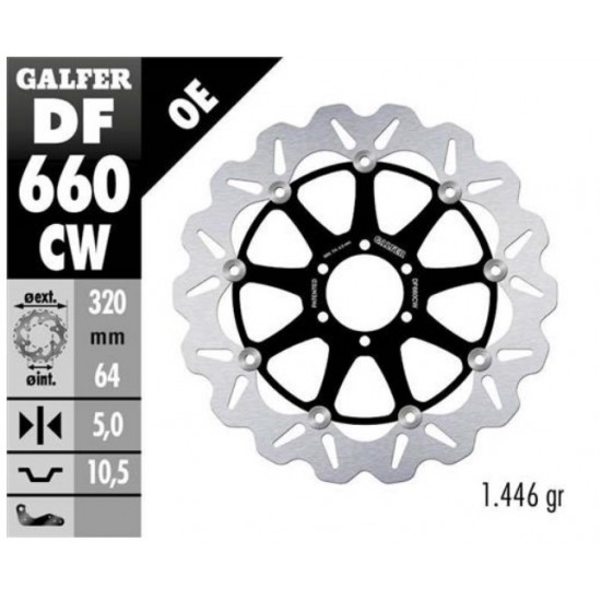 Disco Freno Anteriore GALFER DF660CW per DUCATI 998 S 2 Pastiglie per Pinza