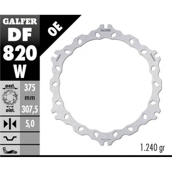 Disco Freno Anteriore GALFER DF820W per BUELL XBRR 1340