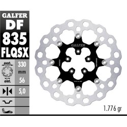 Disco Freno Anteriore GALFER DF835FLQSX per HARLEY DAVIDSON SOFTAIL 1690 DELUXE FLSTN ABS