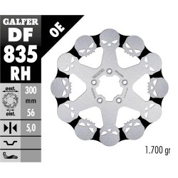 Disco Freno Anteriore GALFER DF835RH per HARLEY DAVIDSON ELECTRA GLIDE 1690 POLICE FLHTP