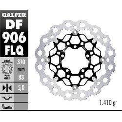 Disco Freno GALFER DF906FLQ misure (A 310 - B 83 - C 5 - D 5 - E 10.5 - F 100.5 - G 0)