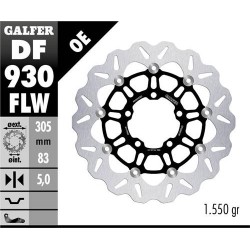 Disco Freno GALFER DF930FLW misure (A 305 - B 83 - C 5 - D 5 - E 10.5 – F 100.5 - G 0)