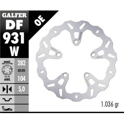 Disco Freno GALFER DF931W misure (A 282 - B 104 - C 5 - D 5 - E 10.5 – F 127 - G 0)