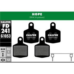 Pastiglie GALFER STANDARD FD241-G1053 per HOPE DH4 (4 pistoni)