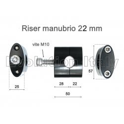 Riser con appoggio piatto per manubrio da 22 mm