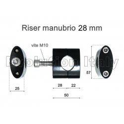 Riser con appoggio piatto per manubrio da 28 mm